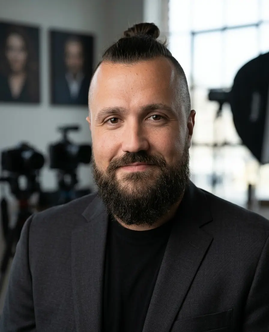 Fotograf Fabian Danzl in der bayerischen Natur bei der Arbeit